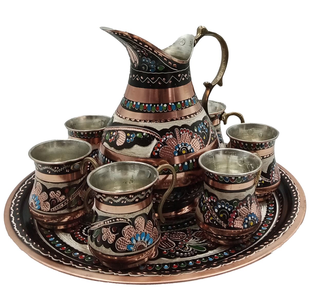 ANK.BİAYS Bakır İşlemeli Ayran Seti