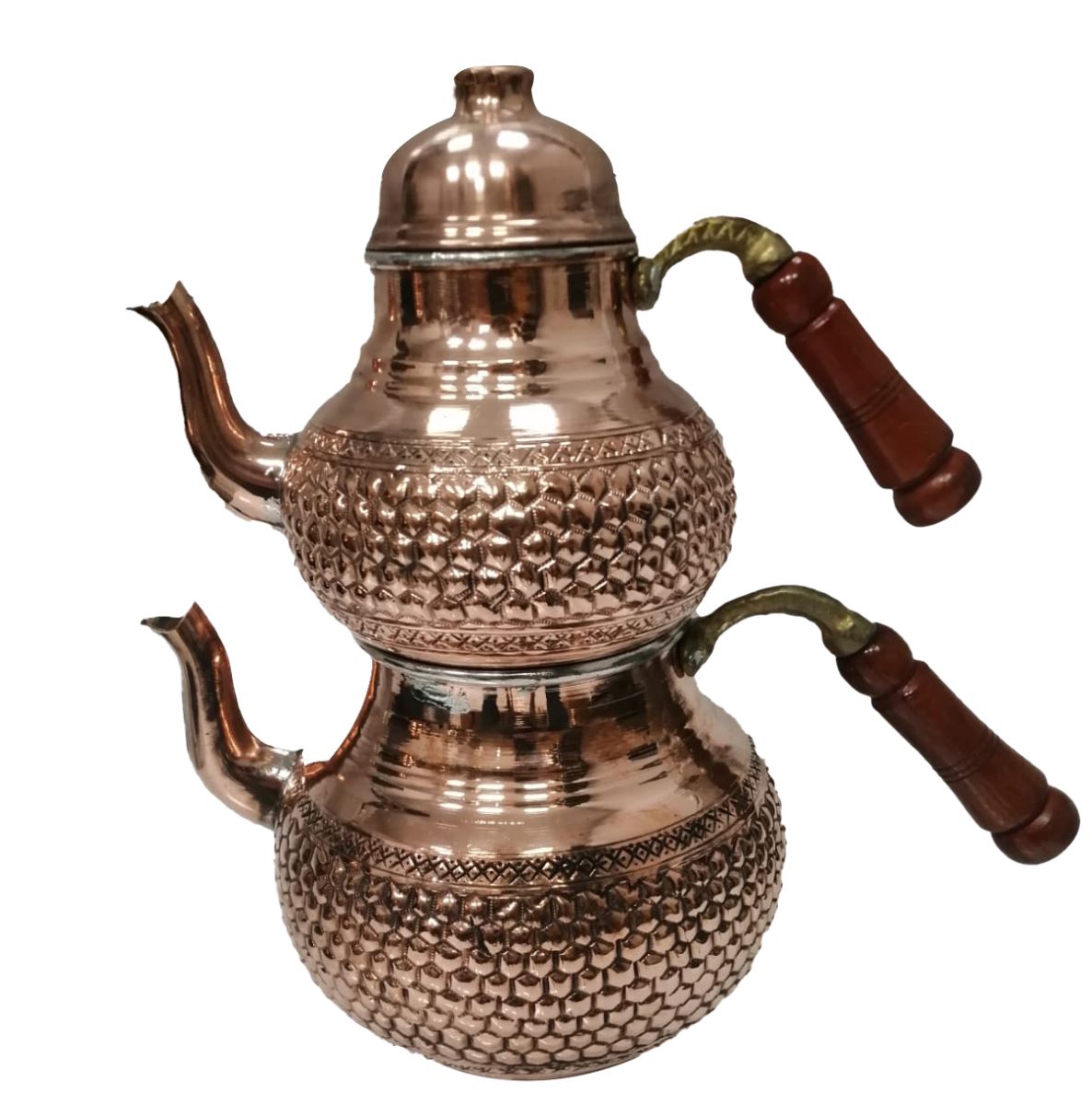 ANK.İBÇ-65 İşlemeli Bakır Çaydanlık