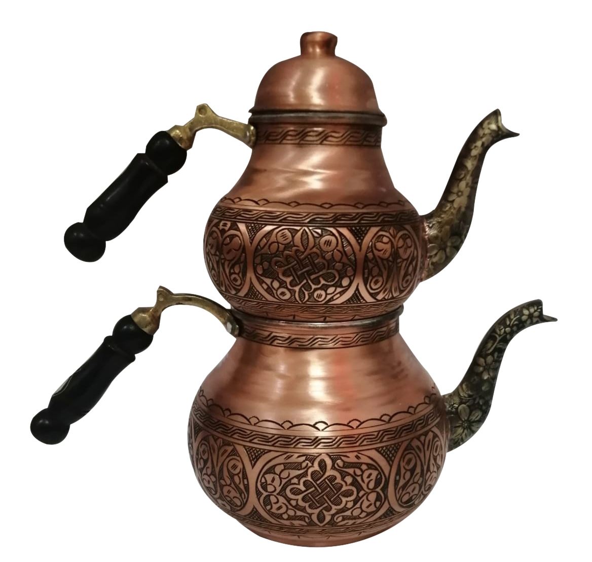 ANK.İBÇ-68 İşlemeli Bakır Çaydanlık