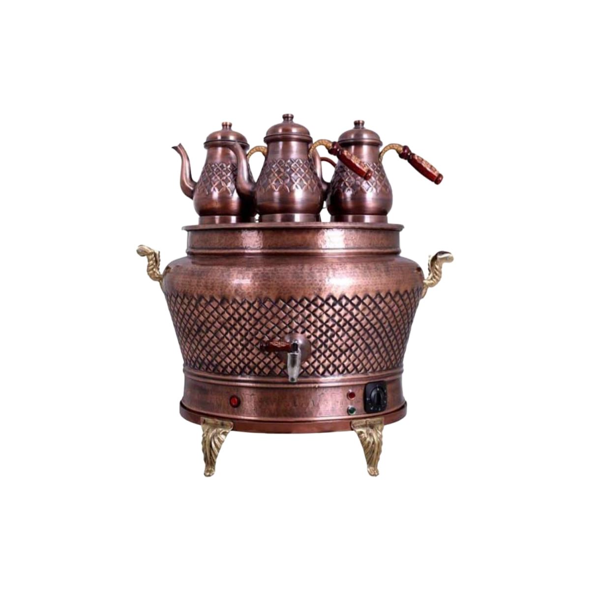 Otantik Oval Bakır Semaver